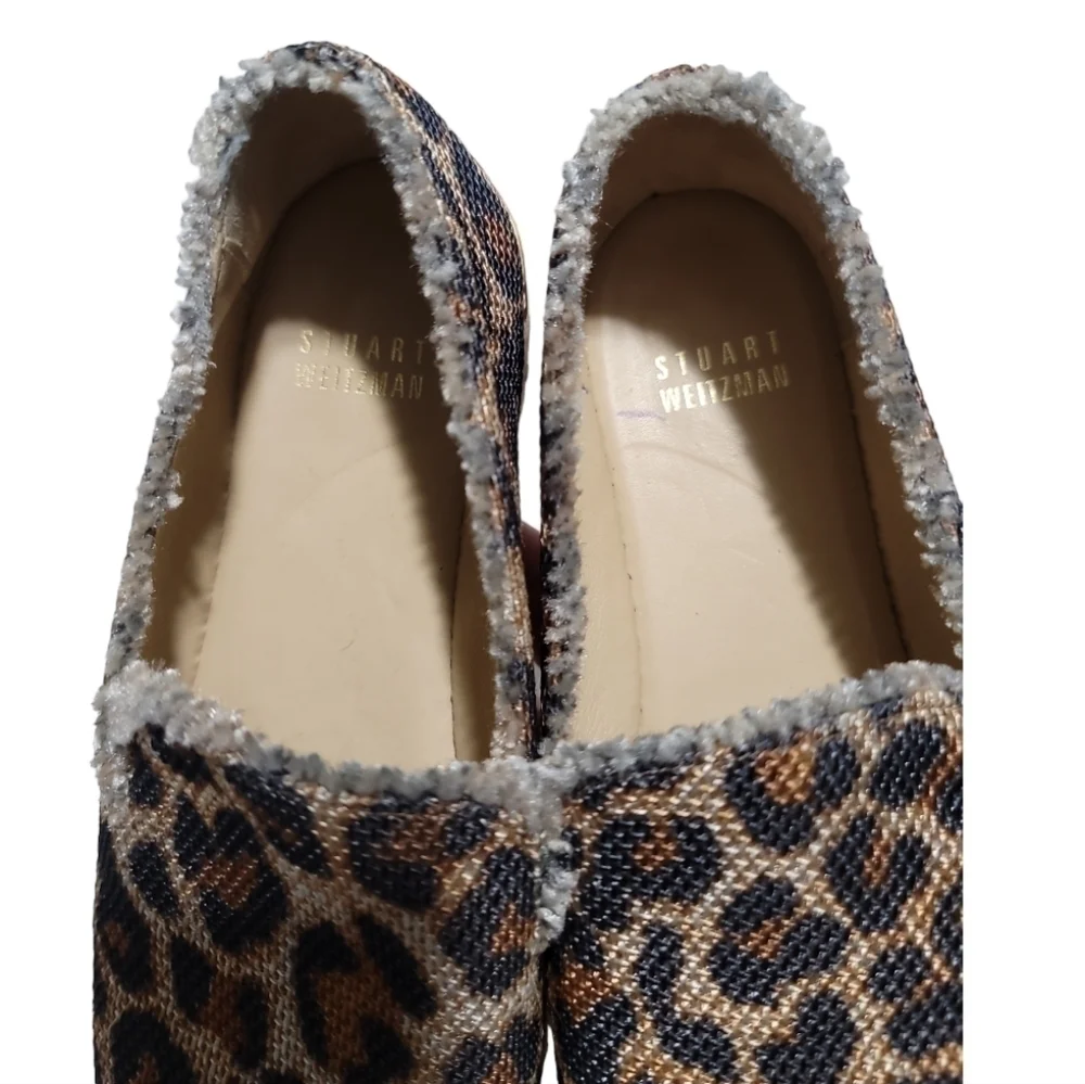 Stuart Weitzman Biarritz Espadrille Loafer Jaguar Animal Print 5.5 Women's